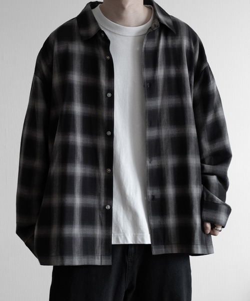 RRL cotton ombre check shirt シャドーチェック RUUBON（ルーボン）の「【RUUBON】 cotton ombre check shirt
