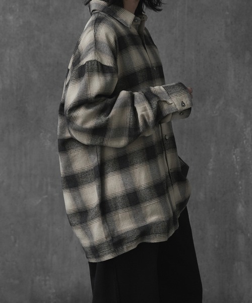 RUUBON】 cotton ombre check shirt / コットンオンブレチェック