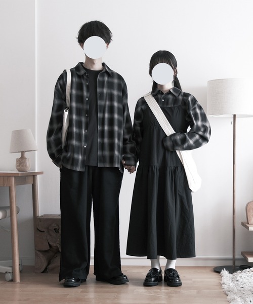 RUUBON（ルーボン）の「【RUUBON】 cotton ombre check shirt / コットンオンブレチェックシャツ（シャツ/ブラウス・メンズ・ベージュ/ブラック・L/M/S）」の15枚目の写真