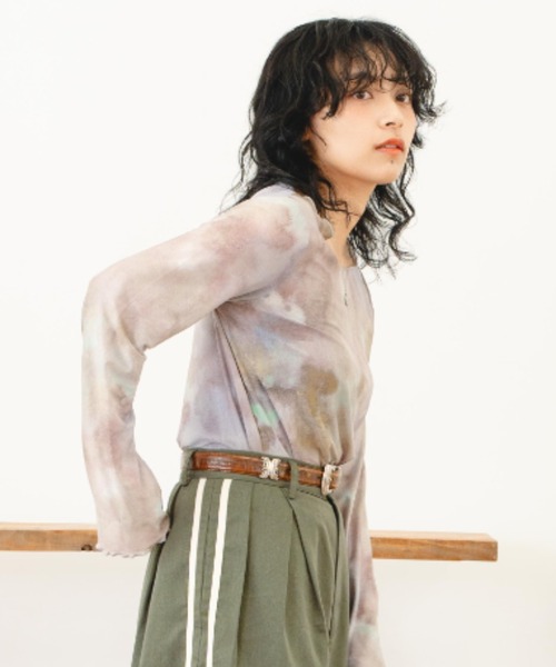 eLur（エラー）の「シアートップス（Tシャツ/カットソー・レディース・グレー/ブラウン・FREE）」の4枚目の写真