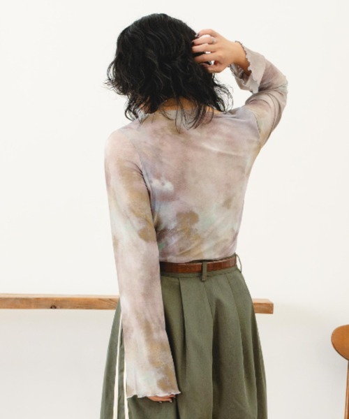 eLur（エラー）の「シアートップス（Tシャツ/カットソー・レディース・グレー/ブラウン・FREE）」の5枚目の写真