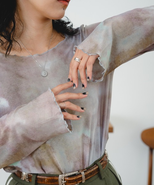 eLur（エラー）の「シアートップス（Tシャツ/カットソー・レディース・グレー/ブラウン・FREE）」の6枚目の写真