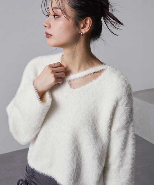 ぱ*る様 Acne Studios 17aw シャギーニット セーター SHAGGY MELANGE BORDER KNIT / シャギーメランジボーダーニット