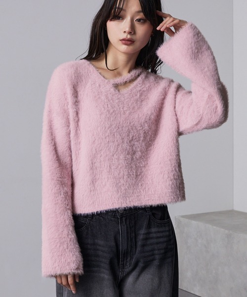 ぱ*る様 Acne Studios 17aw シャギーニット セーター セール】【nui nullu】カットデザインショートシャギーニット