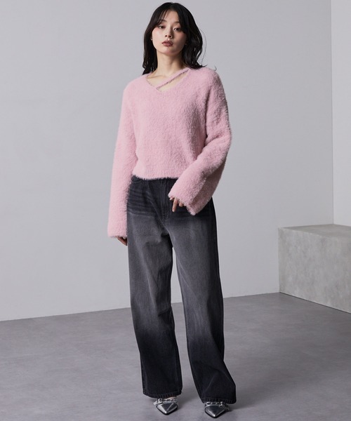 ぱ*る様 Acne Studios 17aw シャギーニット セーター セール】【nui nullu】カットデザインショートシャギーニット