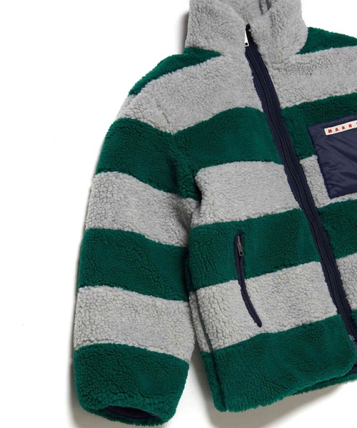 MARNI（マルニ）の「MARNI（マルニ）Kids & Junior ジップアップストライプジャケット（ブルゾン・キッズ・グリーン/レッド・4Y/6Y/8Y/10Y/12Y/14Y）」の5枚目の写真