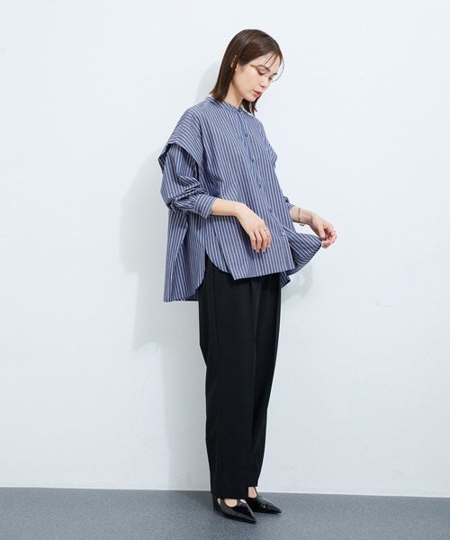 LE CERCLE par rope'（ルセルクルパーロペ）の「タックバンドカラーシャツ（シャツ/ブラウス・レディース・ブルー系その他5/ホワイト/ブラウン系その他3・FREE）」の18枚目の写真