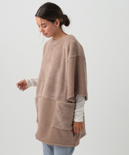 BAYFLOW（ベイフロー）の「[ユニセックスで着用OK]BF無地半袖ブランケット（ブランケット・レディース・アイボリー/グレー/ベージュ・0）」の4枚目の写真