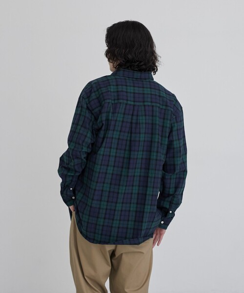 coen（コーエン）の「ワンポイントベア刺繍チェックシャツ（シャツ/ブラウス・メンズ・ダークグリーン/レッド・S/M/L/XL）」の8枚目の写真