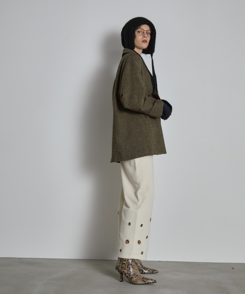 THE YOn（ザヨン）の「2WAYポーチ変形ニットキャップ（ニットキャップ/ビーニー・レディース・アイボリー/ブラック/マルチ・FREE）」の21枚目の写真