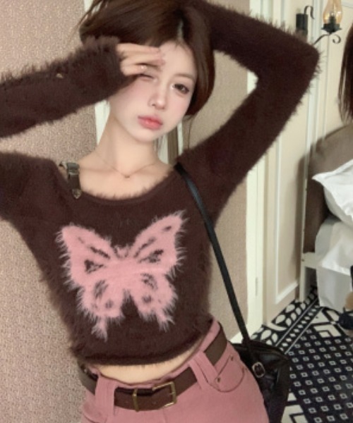 Sibra(シブラ)の「ベルトワンショルダーニット(ニット/セーター・レディース・ブラック/ブラウン・M)」の16枚目の写真