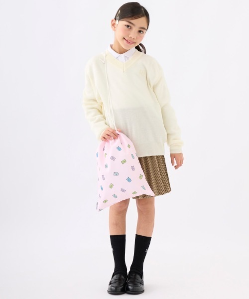 repipi armario（レピピ アルマリオ）の「【repipi armario/レピピアルマリオ】キッズ巾着袋　内側ネームタグ付き　大（ポーチ・キッズ・ピンク/パープル/ミント/オフホワイト・FREE）」の4枚目の写真