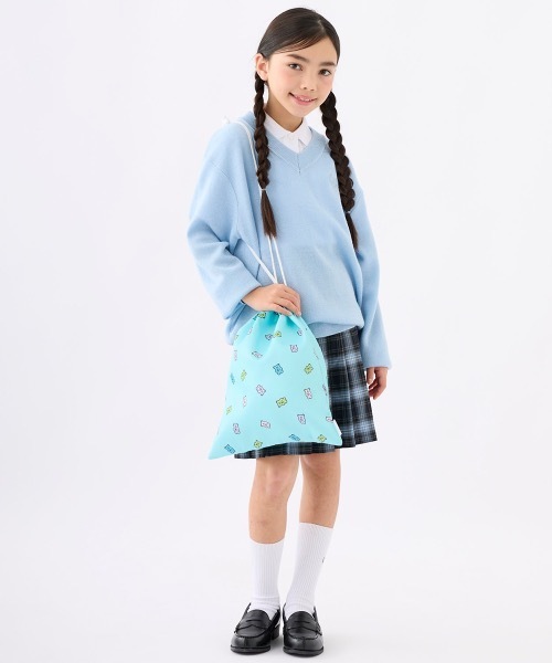 repipi armario（レピピ アルマリオ）の「【repipi armario/レピピアルマリオ】キッズ巾着袋　内側ネームタグ付き　大（ポーチ・キッズ・ピンク/パープル/ミント/オフホワイト・FREE）」の3枚目の写真