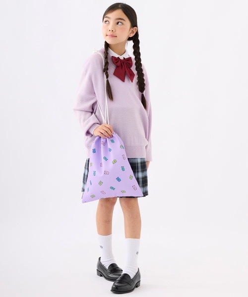 repipi armario（レピピ アルマリオ）の「【repipi armario/レピピアルマリオ】キッズ巾着袋　内側ネームタグ付き　大（ポーチ・キッズ・ピンク/パープル/ミント/オフホワイト・FREE）」の18枚目の写真