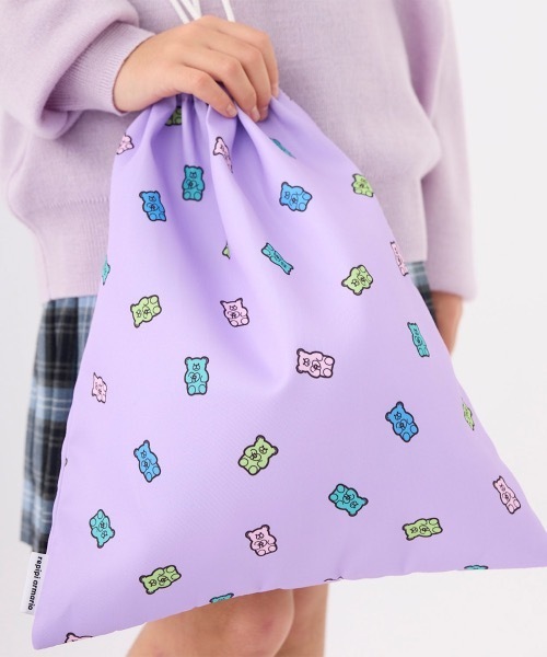 repipi armario（レピピ アルマリオ）の「【repipi armario/レピピアルマリオ】キッズ巾着袋　内側ネームタグ付き　大（ポーチ・キッズ・ピンク/パープル/ミント/オフホワイト・FREE）」の19枚目の写真