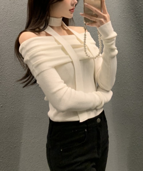 FREE STYLISTS(フリー スタイリスト)の「YUGA_YGMC ボリュームオフショルダーPO(ニット/セーター・レディース・ホワイト/ブラック系その他/ブラック・FREE)」の12枚目の写真