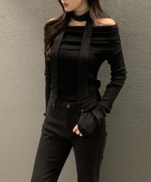 FREE STYLISTS(フリー スタイリスト)の「YUGA_YGMC ボリュームオフショルダーPO(ニット/セーター・レディース・ホワイト/ブラック系その他/ブラック・FREE)」の22枚目の写真
