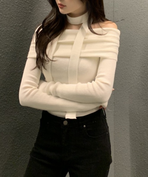 FREE STYLISTS(フリー スタイリスト)の「YUGA_YGMC ボリュームオフショルダーPO(ニット/セーター・レディース・ホワイト/ブラック系その他/ブラック・FREE)」の15枚目の写真