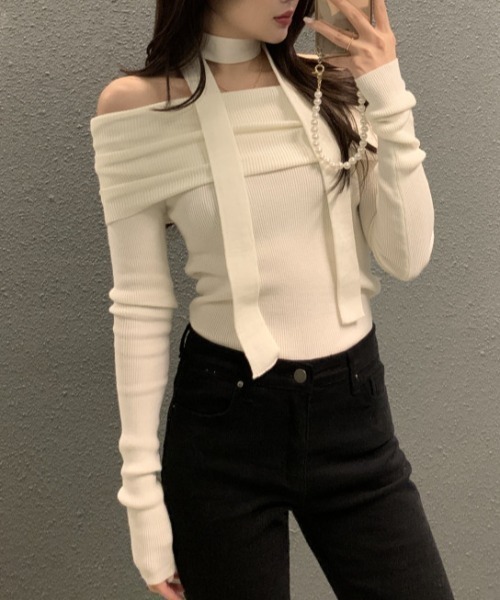 FREE STYLISTS(フリー スタイリスト)の「YUGA_YGMC ボリュームオフショルダーPO(ニット/セーター・レディース・ホワイト/ブラック系その他/ブラック・FREE)」の18枚目の写真