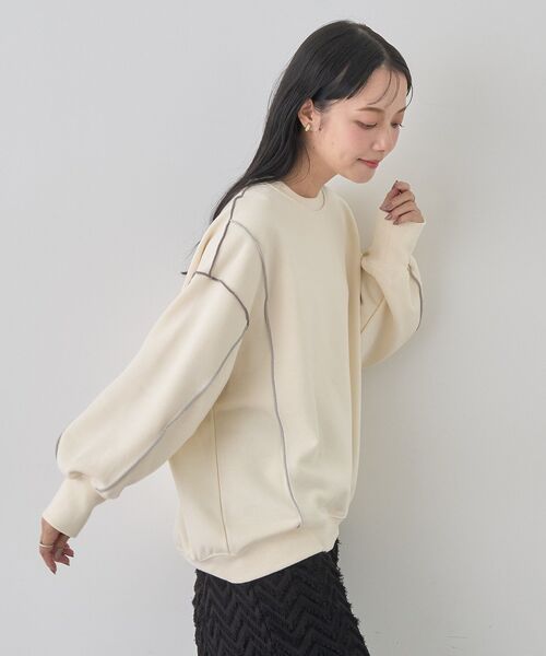 earth music&ecology（アースミュージックアンドエコロジー）の「配色ルーズチュニック（チュニック・レディース・ブラック/アイボリー/チャコールグレー/ラベンダー・FREE）」の16枚目の写真