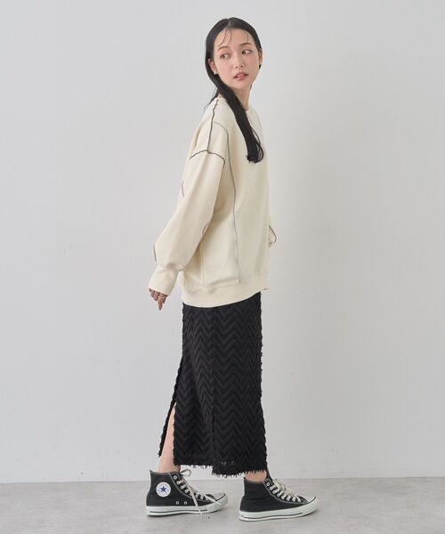 earth music&ecology（アースミュージックアンドエコロジー）の「配色ルーズチュニック（チュニック・レディース・ブラック/アイボリー/チャコールグレー/ラベンダー・FREE）」の20枚目の写真