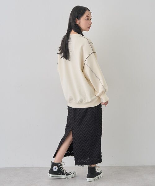 earth music&ecology（アースミュージックアンドエコロジー）の「配色ルーズチュニック（チュニック・レディース・ブラック/アイボリー/チャコールグレー/ラベンダー・FREE）」の21枚目の写真