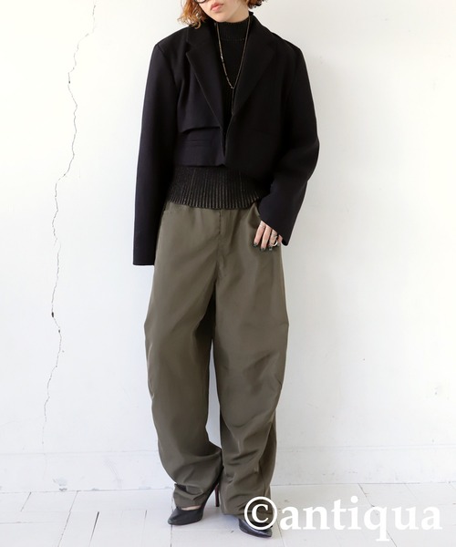 antiqua(アンティカ)の「配色リブニット(ニット/セーター・レディース・ブルー系その他/ブラック系その他/ベージュ系その他/グレー系その他・R/P)」の11枚目の写真