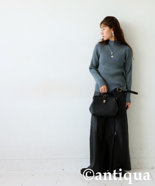 antiqua(アンティカ)の「配色リブニット(ニット/セーター・レディース・ブルー系その他/ブラック系その他/ベージュ系その他/グレー系その他・R/P)」の15枚目の写真
