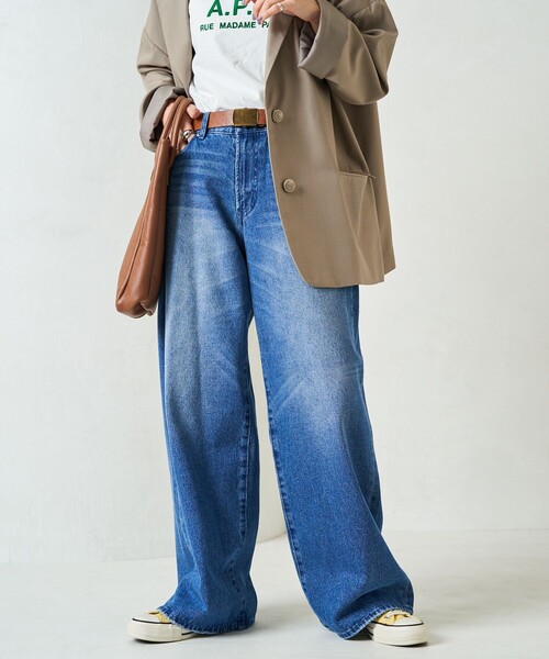 限定展開 ワイド ストレート デニム（デニムパンツ）｜FREAK'S STORE（フリークスストア）