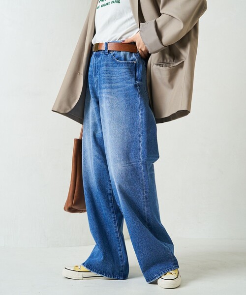 限定展開 ワイド ストレート デニム（デニムパンツ）｜FREAK'S STORE（フリークスストア）
