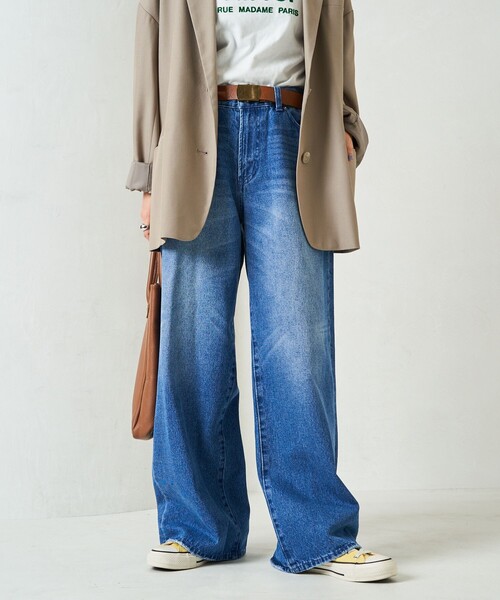 限定展開 ワイド ストレート デニム（デニムパンツ）｜FREAK'S STORE（フリークスストア）