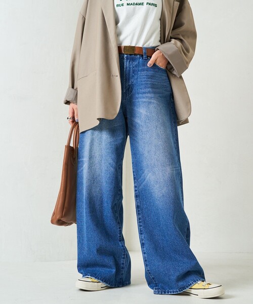 限定展開 ワイド ストレート デニム（デニムパンツ）｜FREAK'S STORE（フリークスストア）