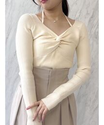 dazzlin | フロントツイストリボンニットトップス(ニット/セーター)