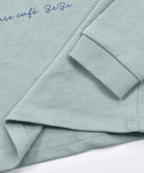 BeBe（ベベ）の「【お揃い】Cafeプリント肩リボントレーナー(90~150cm)（スウェット・キッズ・ピンク/グリーン・100cm/150cm/110cm/90cm/120cm/140cm/130cm）」の6枚目の写真