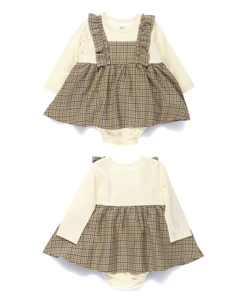 ベビー/おそろい】チェック柄カバーオール（ロンパース）｜branshes