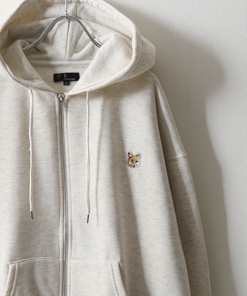 ZIP FIVE（ジップファイブ）の「【ZIP FIVE】 アソート ワンポイント 刺繍 長袖 ジップパーカー / 動物（パーカー・メンズ・ブラック/ホワイト系/アイボリー/ホワイト系1/グレー系2/グレー系3/ホワイト系2/アイボリー系2/グレー系4/グレー系5/杢グレー/ダークグリーン/ブルー/アイボリー系/グレー系/ネイビー系/ブラック系2/ネイビー系2/ブルー系2/オートミール/チャコール/ネイビー/ブラック系/ブルー系/ダークグリーン系1/ブルー系1/ダークグリーン系2/ホワイト/グレー系1/ダークグリーン系/アイボリー系1/ブラック系1/ネイビー系1・MEDIUM/LARGE/X-LARGE）」の19枚目の写真
