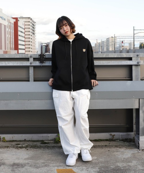 SALE】ボリューム5分袖クロップド前ZIPパーカー - 12Twelve