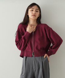 OPAQUE.CLIP | フロントZIPニットカーディガン【洗濯機洗い可／抗ピリング】(カーディガン/ボレロ)