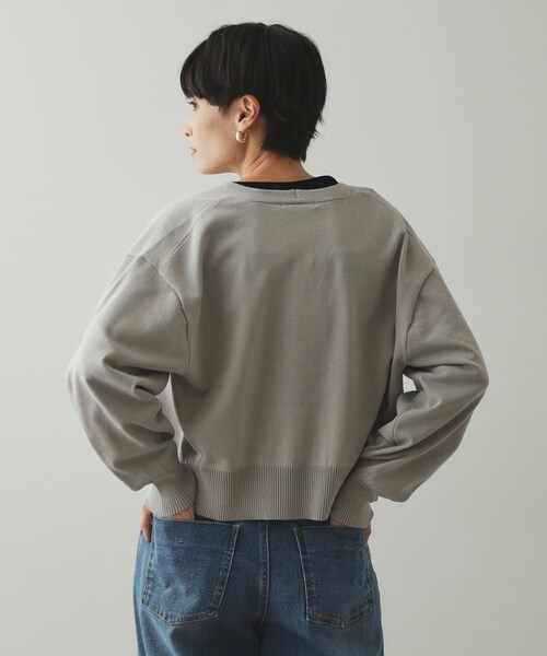 OPAQUE.CLIP（オペークドットクリップ）の「◆フロントZIPニットカーディガン【洗濯機洗い可／抗ピル】（カーディガン/ボレロ・レディース・ブラック/ライトグレー/ボルドー・38/40/42）」の4枚目の写真