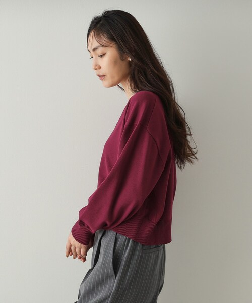 OPAQUE.CLIP（オペークドットクリップ）の「◆フロントZIPニットカーディガン【洗濯機洗い可／抗ピル】（カーディガン/ボレロ・レディース・ブラック/ライトグレー/ボルドー・38/40/42）」の17枚目の写真