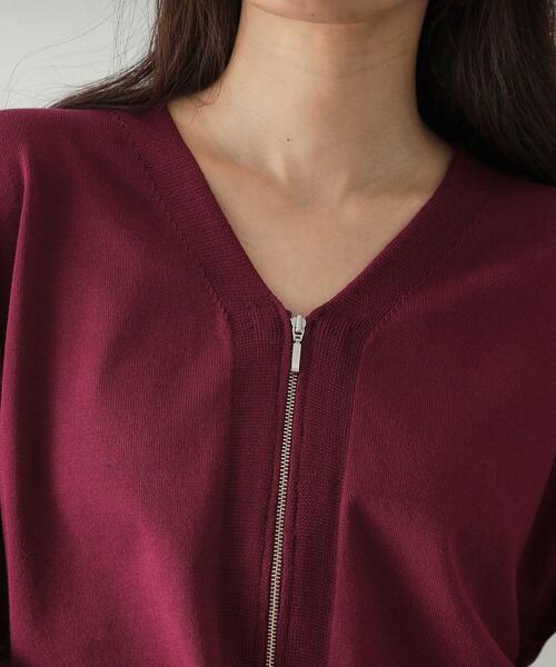 OPAQUE.CLIP（オペークドットクリップ）の「◆フロントZIPニットカーディガン【洗濯機洗い可／抗ピル】（カーディガン/ボレロ・レディース・ブラック/ライトグレー/ボルドー・38/40/42）」の19枚目の写真