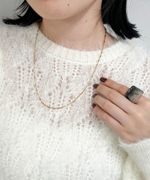 fredy emue（フレディエミュ）の「ステンレスHチェーンネックレス（ネックレス・レディース・ゴールド/シルバー・FREE）」の5枚目の写真