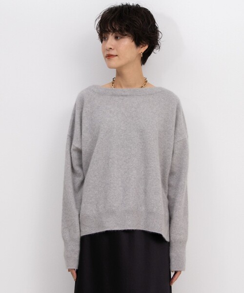 NOLLEY’S(ノーリーズ)の「ウォッシャブルヘアリーニットボートネックプルオーバーニット(ニット/セーター・レディース・ライトグレー/ネイビー/ラベンダー・FREE)」の9枚目の写真
