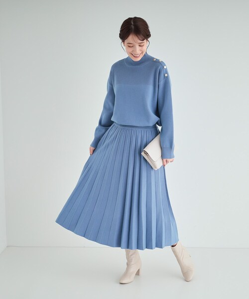 高レビュー/洗える/セットアップ可】女性らしさ際立つ もちもちニット