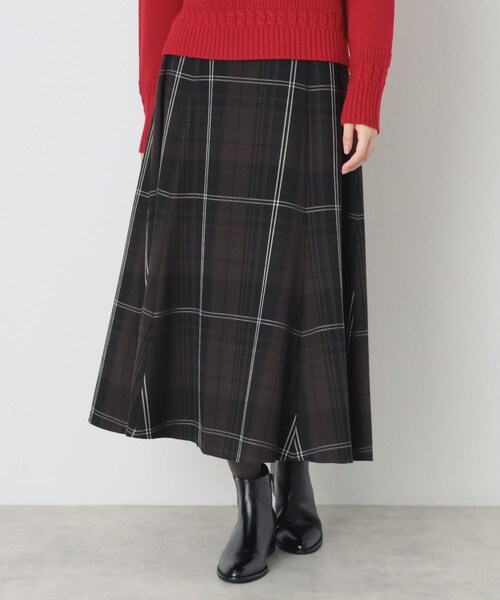 Dessin（デッサン）の「◆【洗える】起毛チェック柄切替フレアースカート（XS～L）（スカート・レディース・ピンク系その他/ブルー系1/アイボリー系1/ワイン系3/ブルー系その他3/ネイビー系2/イエロー系1/ブルー系6/ホワイト系その他2・03/02/01/00）」の8枚目の写真