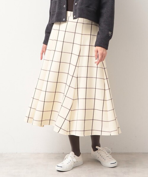 Dessin（デッサン）の「◆【洗える】起毛チェック柄切替フレアースカート（XS～L）（スカート・レディース・ピンク系その他/ブルー系1/アイボリー系1/ワイン系3/ブルー系その他3/ネイビー系2/イエロー系1/ブルー系6/ホワイト系その他2・03/02/01/00）」の20枚目の写真