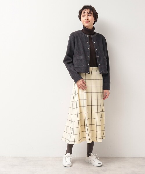 Dessin（デッサン）の「◆【洗える】起毛チェック柄切替フレアースカート（XS～L）（スカート・レディース・ピンク系その他/ブルー系1/アイボリー系1/ワイン系3/ブルー系その他3/ネイビー系2/イエロー系1/ブルー系6/ホワイト系その他2・03/02/01/00）」の22枚目の写真