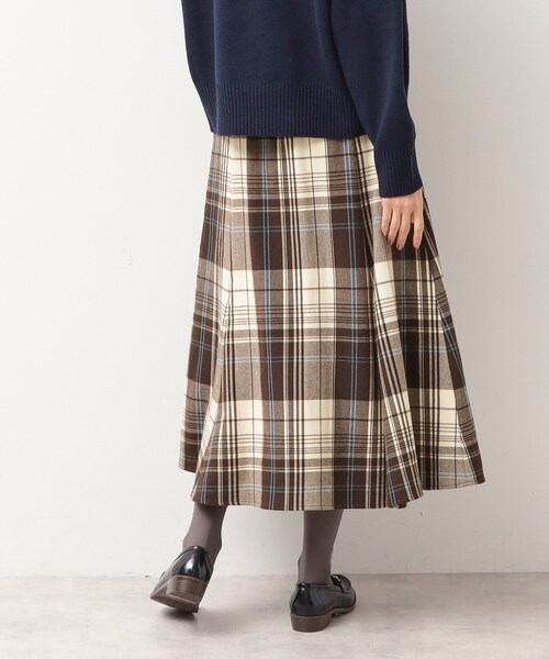 Dessin（デッサン）の「◆【洗える】起毛チェック柄切替フレアースカート（XS～L）（スカート・レディース・ピンク系その他/ブルー系1/アイボリー系1/ワイン系3/ブルー系その他3/ネイビー系2/イエロー系1/ブルー系6/ホワイト系その他2・03/02/01/00）」の11枚目の写真