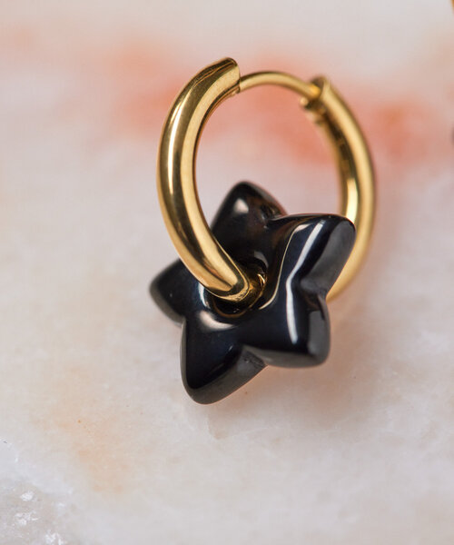 ear PAPILLONNER(イアパピヨネ)の「《WEB限定/金属アレルギー対応/ステンレス》星/バイカラースターピアス(ピアス(両耳用)・レディース・シルバー/ゴールド・FREE)」の11枚目の写真