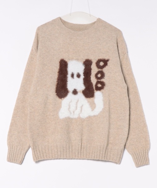 DIAVEL（ディアベル）の「DOG柄ジャカードニットプルオーバー（ニット/セーター・レディース・ベージュ/グレー・M）」の15枚目の写真